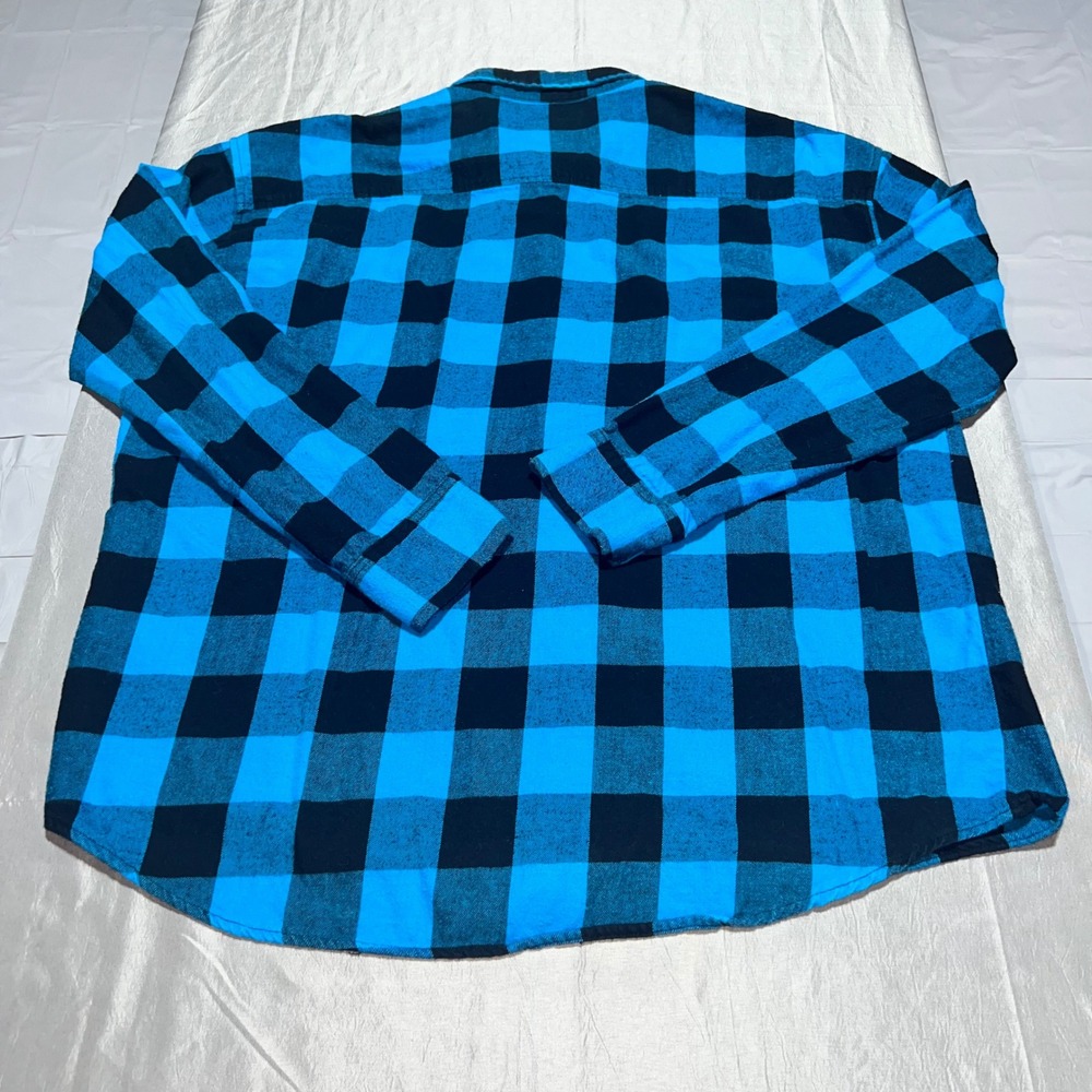 NFL Team Apparel Mens XL Carolina Panthers Plaid Flannel Button Up Shirt Cotton - Picture 10 of 10